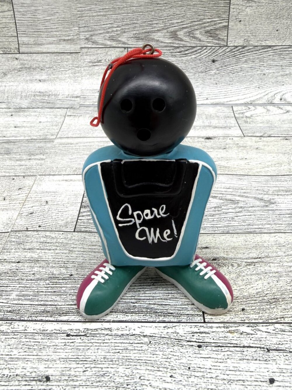 Vintage 4" Bowling "Spare Me" Christmas Ornament
